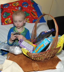 Riley Kid with Super Baskets of Hope